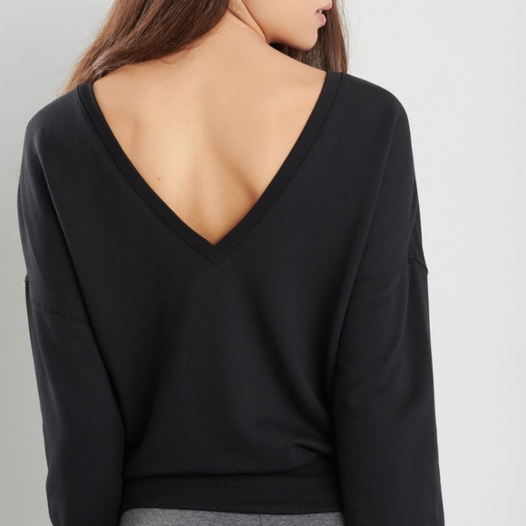 Garage Reversible V-Neck Sweatshirt, Black - Picture 3 of 6